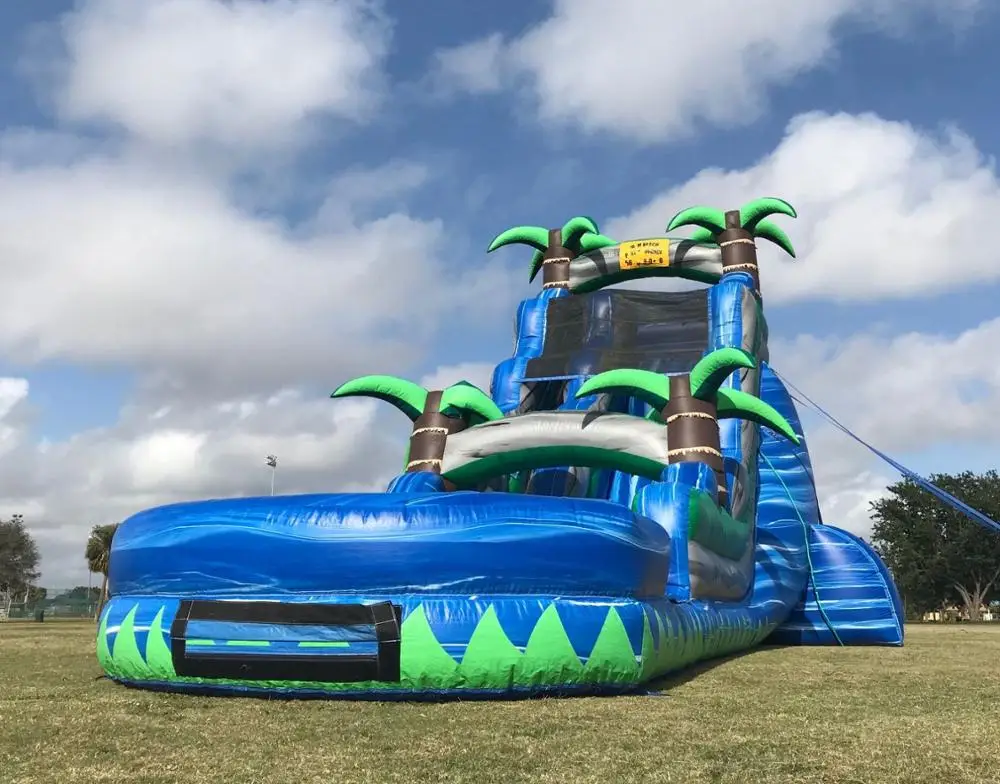 
Hot sale blue largest inflatable water slide hippo Palm water slide for kids and adults for sale 