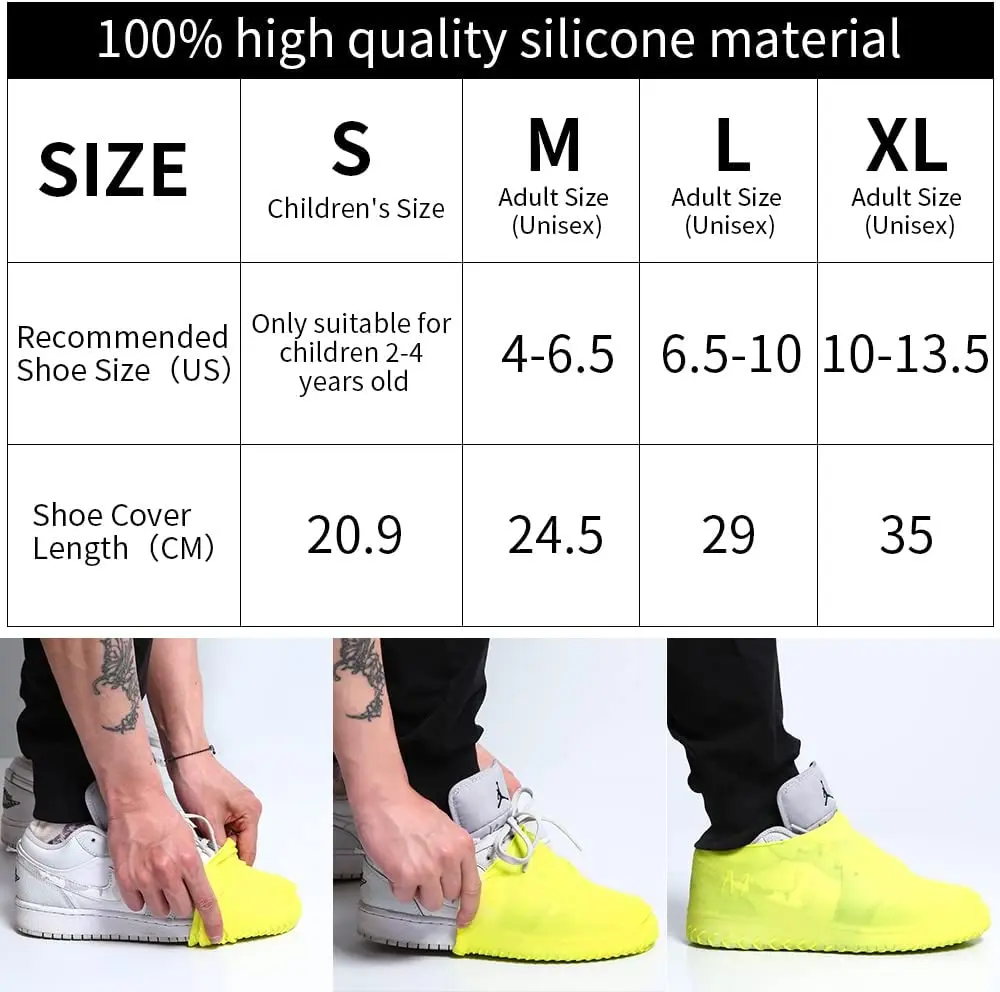 A Kids Silicone Rain Shoes Cover Non Woven Men Rubber Waterproof Overshoe Shoe Cover Rain Boots