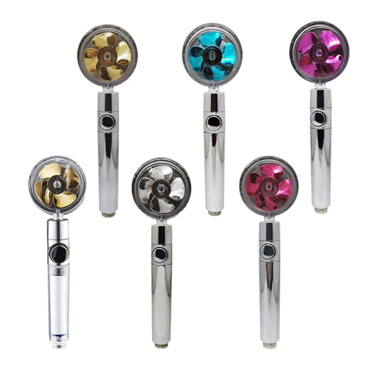 GEE-N High Pressure 360 Degree Fan Shower Head ABS Hand Shower With One Stop Button Bathroom