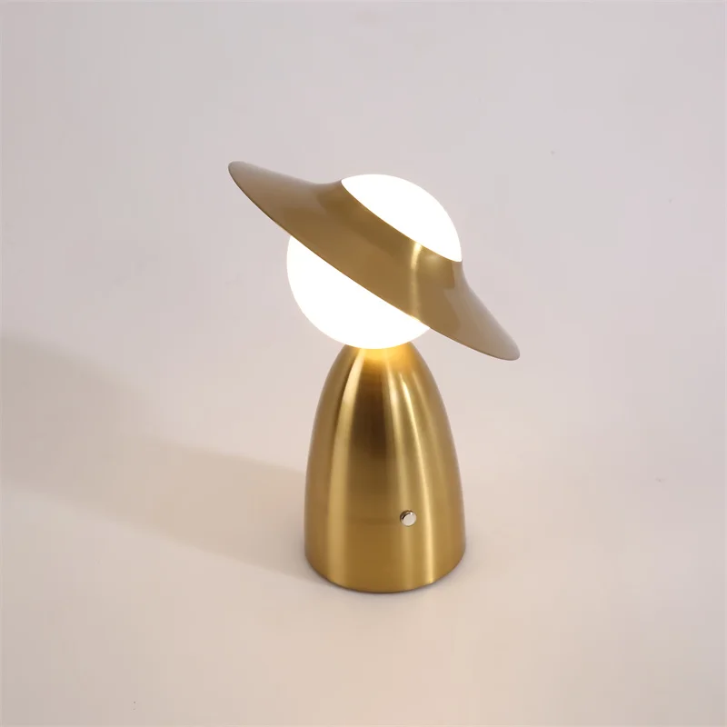 Knight  design  cordless battery power metal touch hotel bar living room reading decoration led table lamp