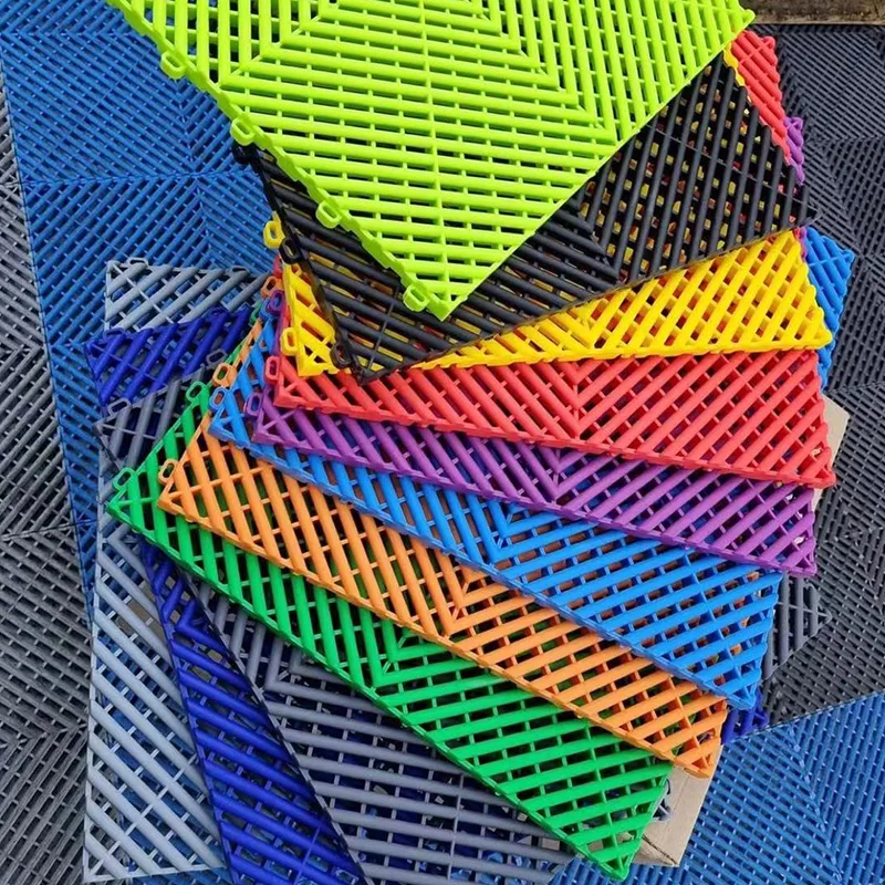 Wholesale 400*400*18mm Anti Slip Pp Interlocking Garage Floor Tiles/Removable Plastic Interlocking Floor Mats For Car Wash