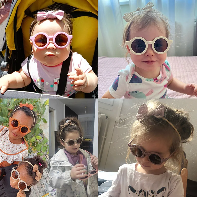 Kids Bow Hairband Glasses Set Solid Color Cute Summer Headband Sunglasses for Baby Girls Hair Accessories Gift 2Pcs