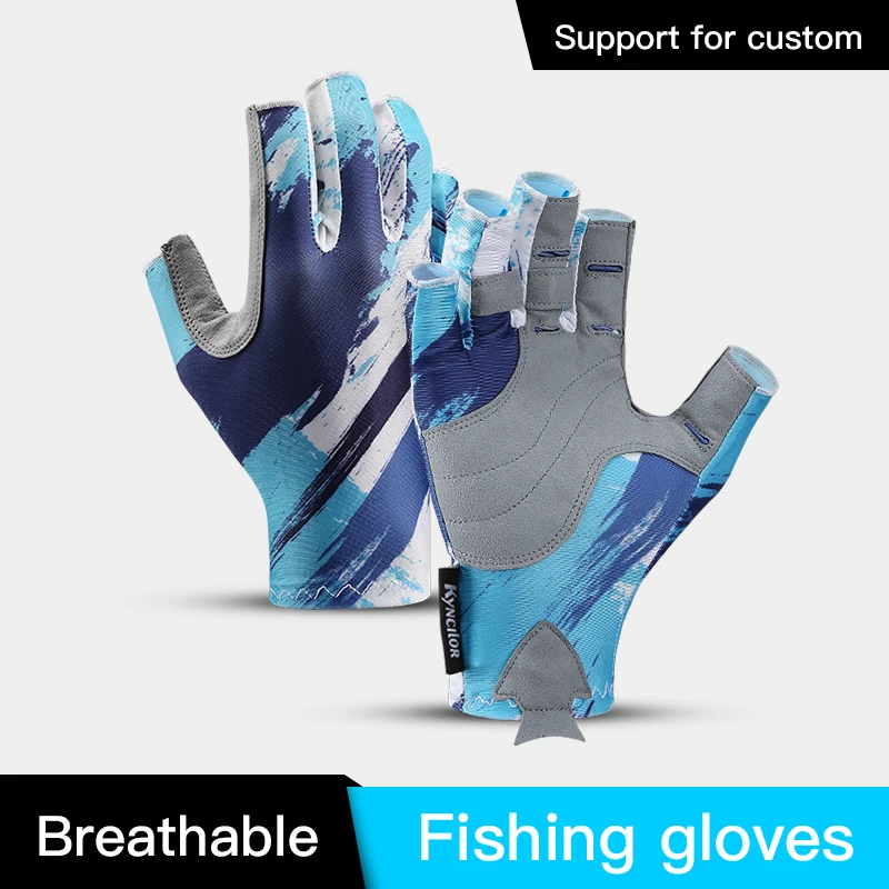 
Custom summer hand sun protection fishing glove fingerless Kayaking Rowing Running hiking cycling outdoor Gloves 
