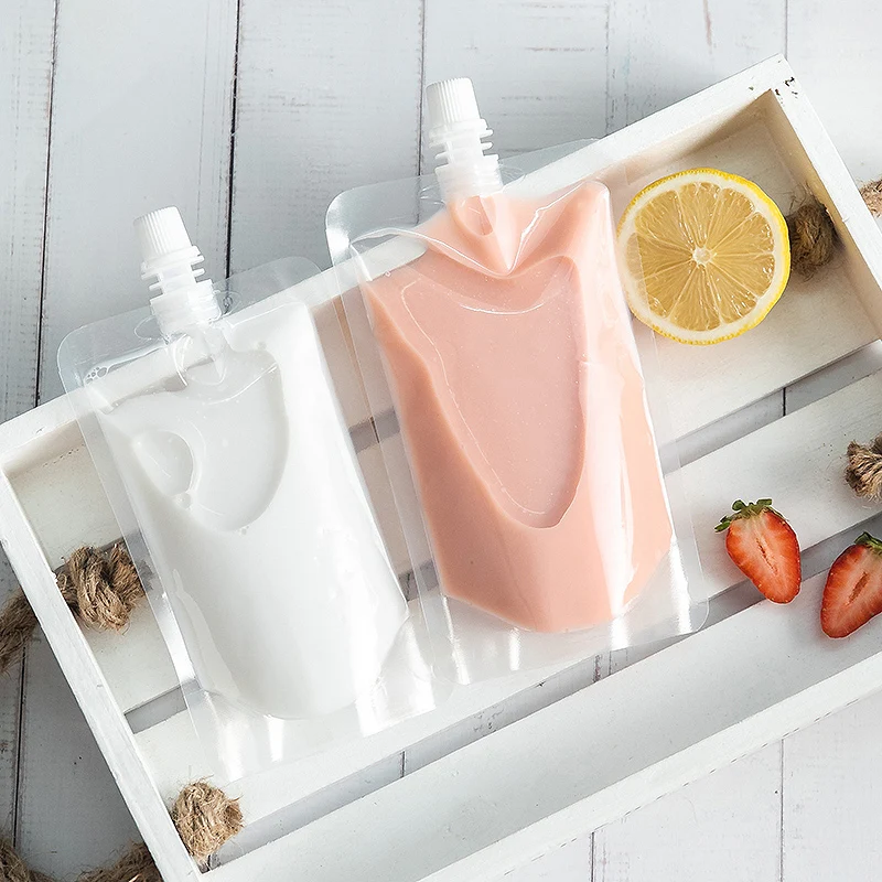 500ml juice transparent bag for sauce liquid pouch spout reusable plastic packaging spout pouch 1Pack=100 Pieces