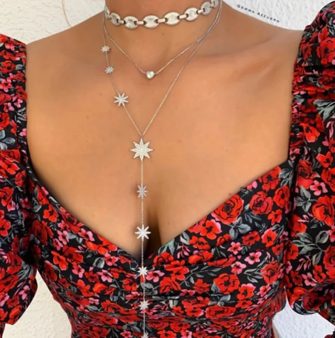 
XG1190 2020 Women new Elegant temperament heart - shaped simple star set necklace 