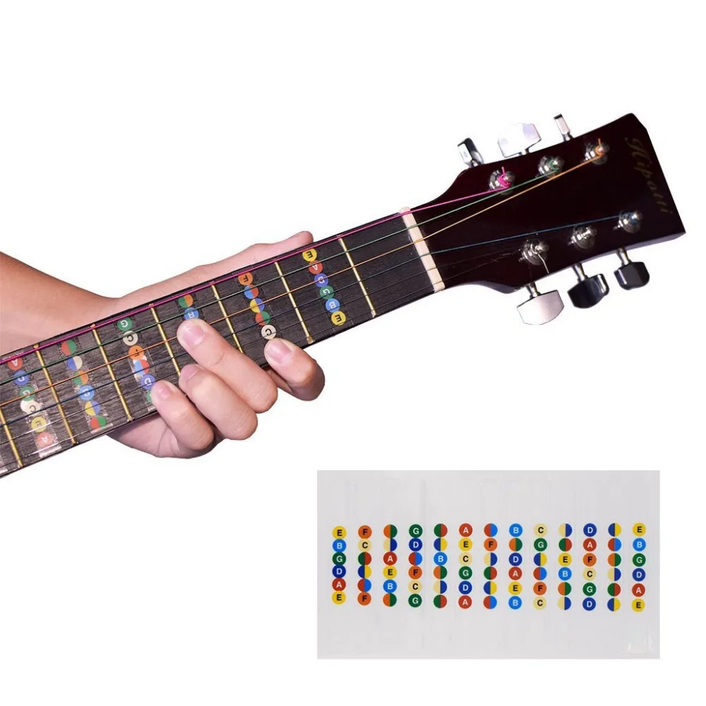 Guitar Fretboard Notes Map Labels Sticker Fingerboard Fret Decals for 6 String Acoustic Guitarra