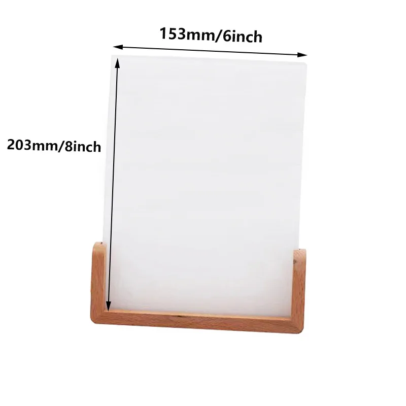 New Thermal Sublimation Acrylic Photo Frame Decora Heat Transfer U-type Wood Bottom Photo Frame Blank Acrylic For DIY Printing