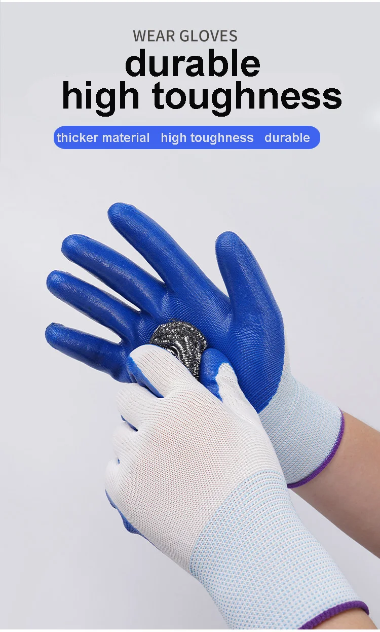 wholesale high quality Smooth nitrile coated gloves construction gloves working gloves for worker