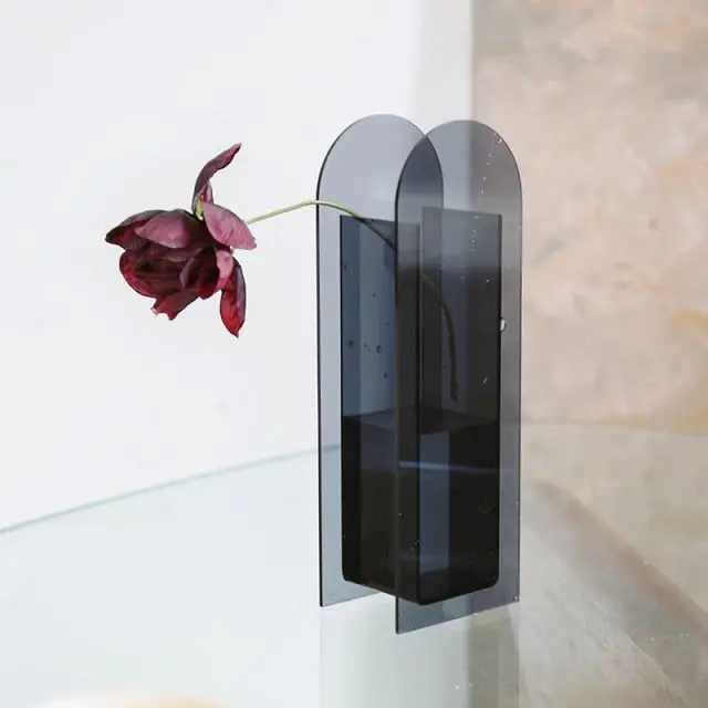 Customizable Home  Rainbow Geometry Vase Decoration Wedding Colorful Acrylic Flower Vase