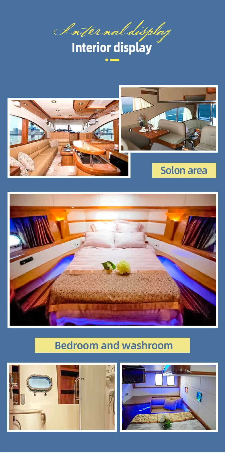 53ft China wholesale throttle control luxury fiber glass boat for sale