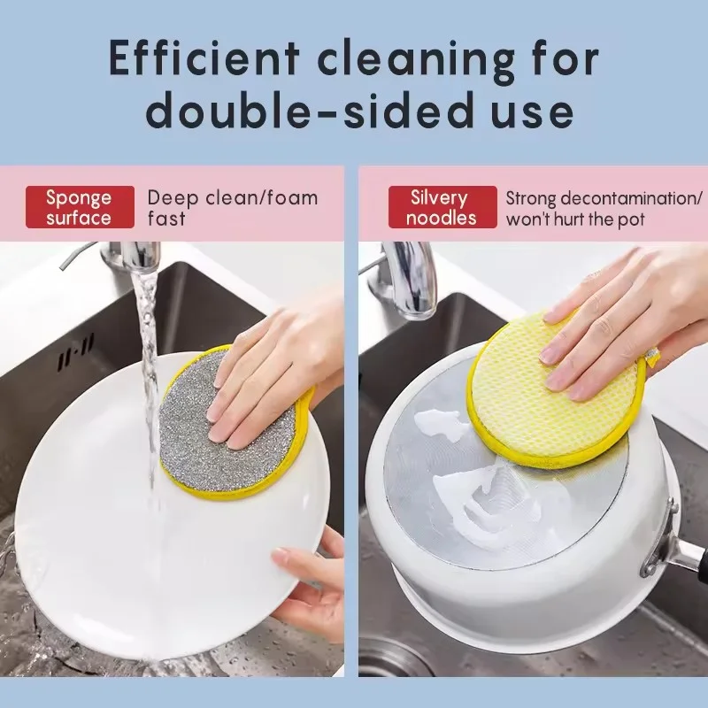 Dual-Sided Dishwashing Sponge Non-Scratch Scrub Dish Sponges Rags Kitchen Sponges for Dishes, Pots and Pans
