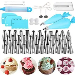 124 pieces cake turntable set decorating nozzles  diy pastry icing piping nozzles with storage box