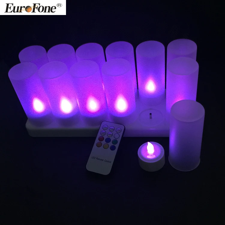 2022 new Colorful for home decoration Flameless Wind-Proof Electronic Rechargeable LED Candle