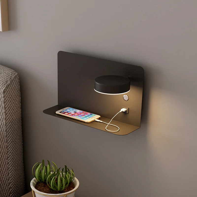Fashion minimalist design USB charging port wall lamp for living room dining room bedroom