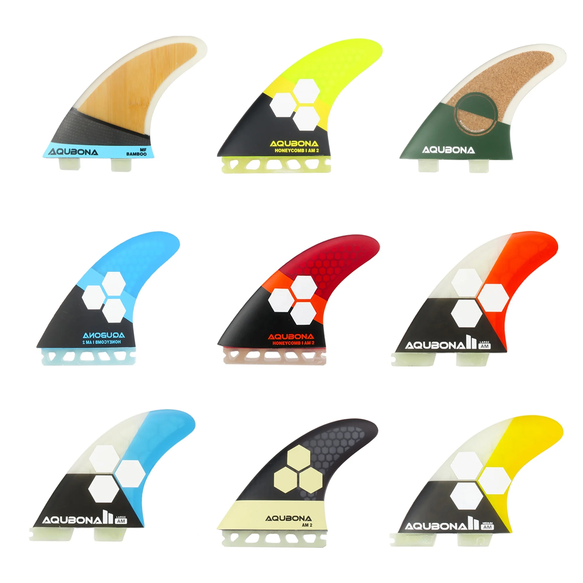Single/Dual Tab Fins Surfboard Fiberglass 3 Set Fins for Surfing with Fin Bag Key Screw Multiple Colour