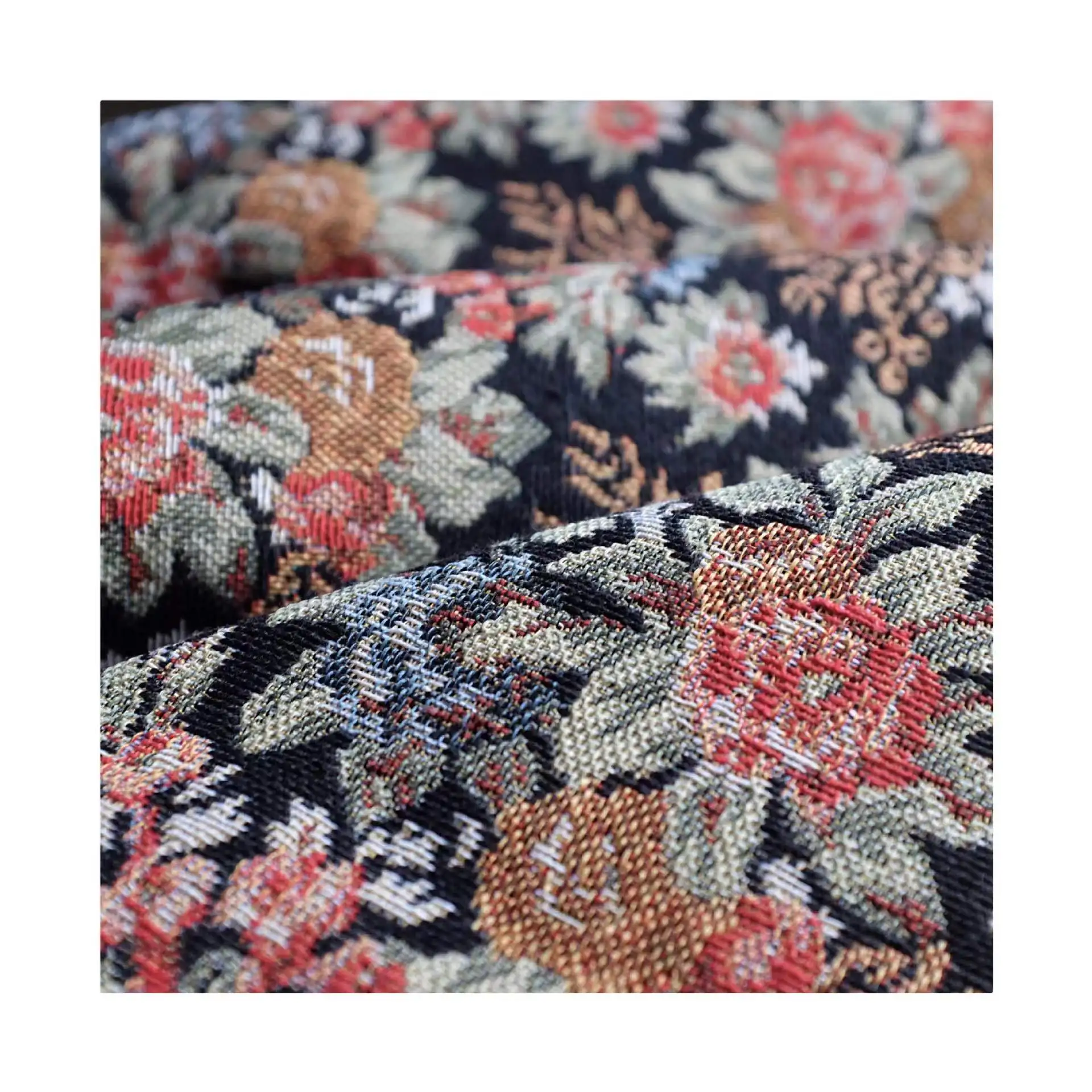 European style luxury brand yarn dyed floral G+ print jacquard brocade fabric for bags and shoes