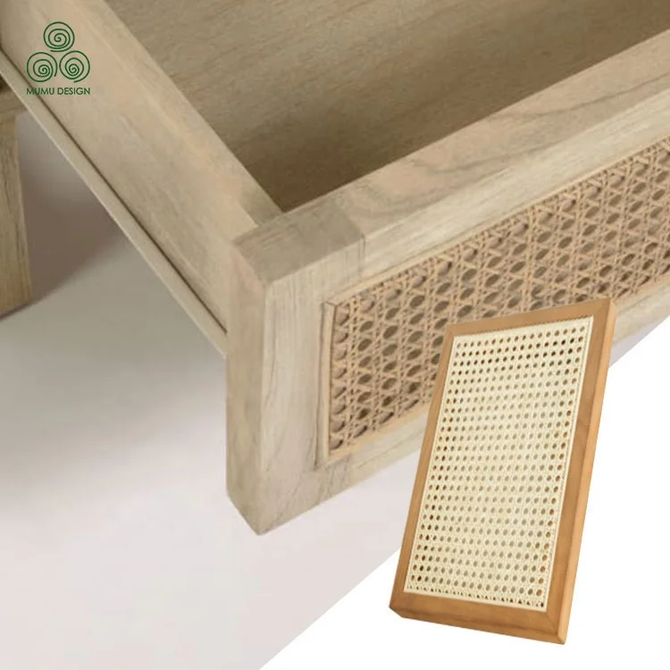 MUMU Bedroom Clothes Cabinets 3 Panel Art Decorative Rattan Bamboo Replacement Kitchen Cabinets Doors