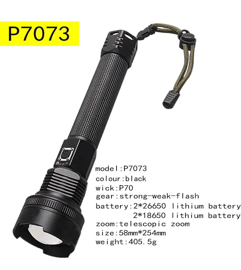 Super Bright Led Hand Light Telescopic Zoom Tactical USB Rechargeable Flashlight