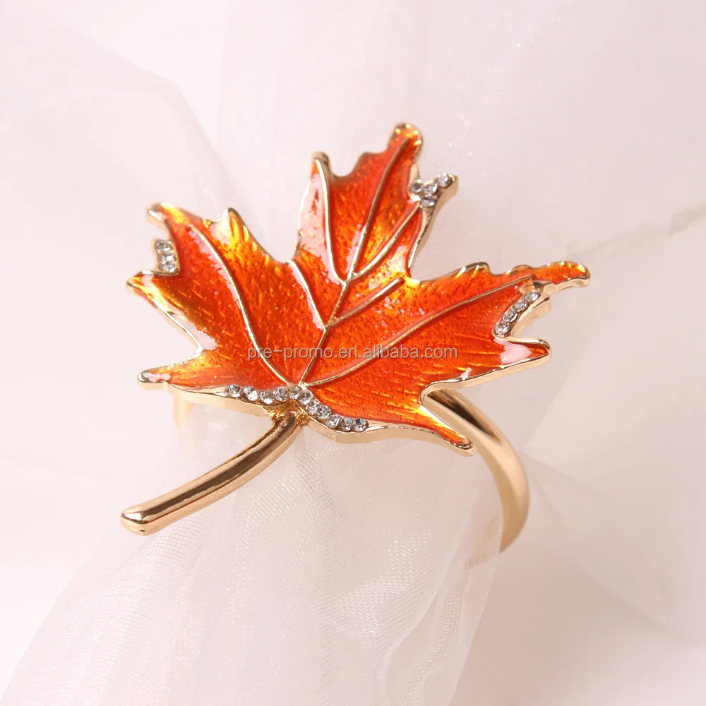 Wholesale Metal Wedding Diamonds Maple Napkin Ring