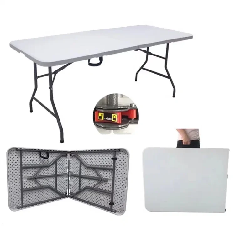 Hot Selling Commercial Outdoor Folding Table Dedicated for Small Noodle & Snack Shops Durable HDPE Plastic Material desk