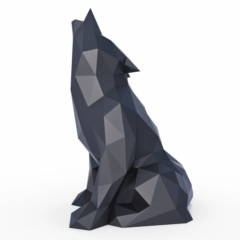 The wolf howls low poly.jpg