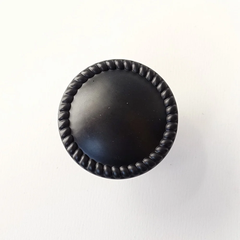 Matt Black Cabinet Knob Cupboard Drawer Wardrobe Door Vintage Pull Handles Knob Furniture Kitchen Hardware Knob Zinc Alloy