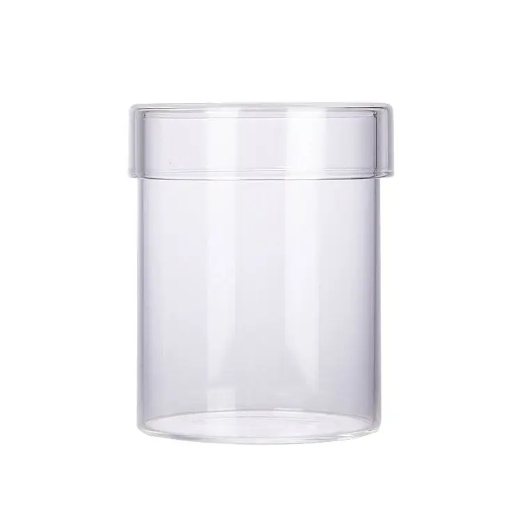 Modern High Borosilicate Clear Tube Glass Candle Jar With Spout Empty Glass Holder for Candle Making