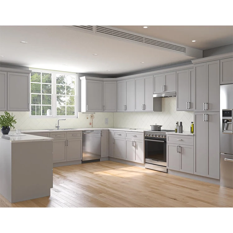 Ready Made Full Set Solid Wood Cabinet Furniture American Shaker Modern Solid Wood Kitchen Cabinets Kitchen Furniture