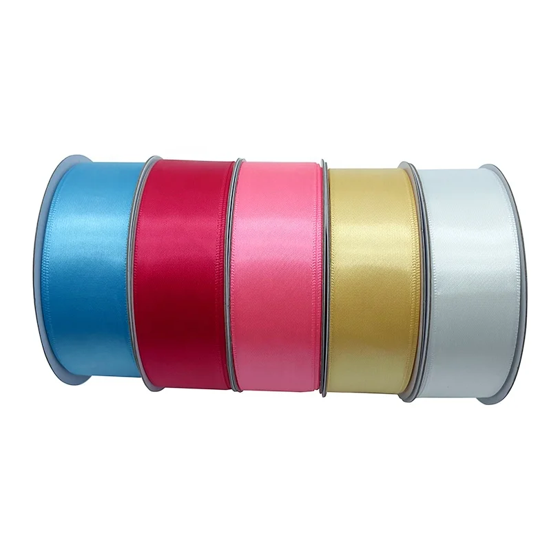 E-Magic Factory 196 Colors Custom Ribbon 100% Polyester Double Face Satin Roll 38Mm Gift for Wrapping