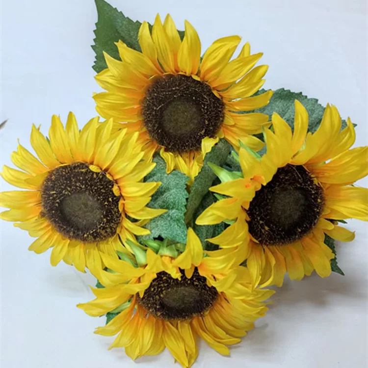 Artificial Sunflowers Bouquet Sunflowers Large Yellow Flower For Home Office Indoor Garden Party Decor