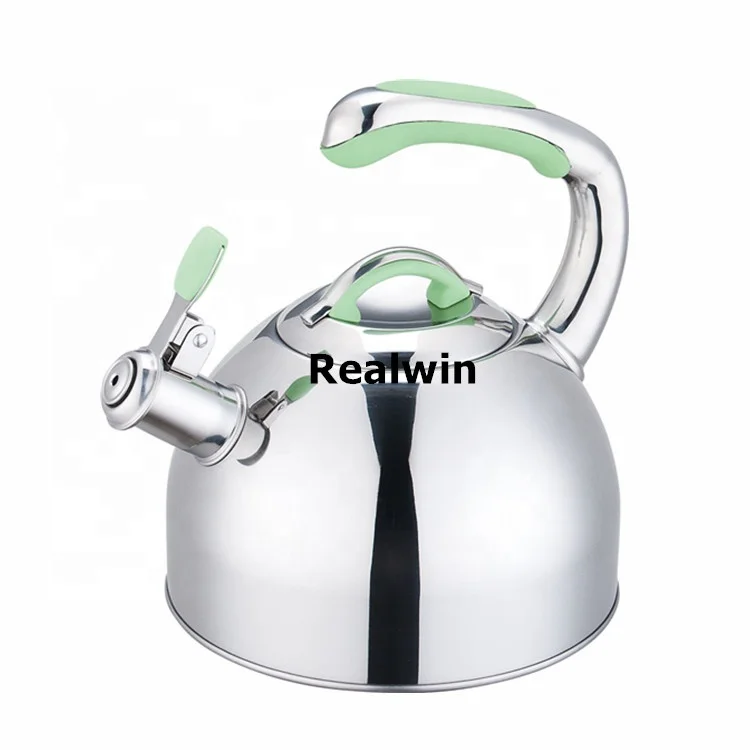 Realwin stainless steel whistling tea kettle dubai with tube icool handle