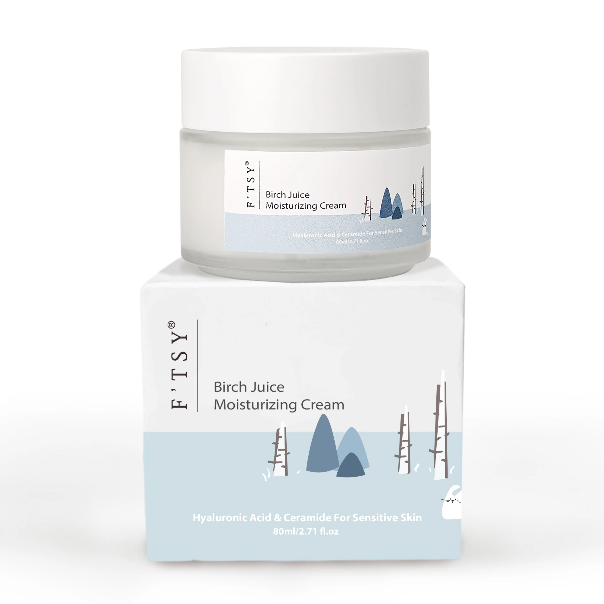 OEM Private Label Natural Birch Juice Moisturizing Cream Soothing Hypoallergenic Face Cream For Sensitive Skin