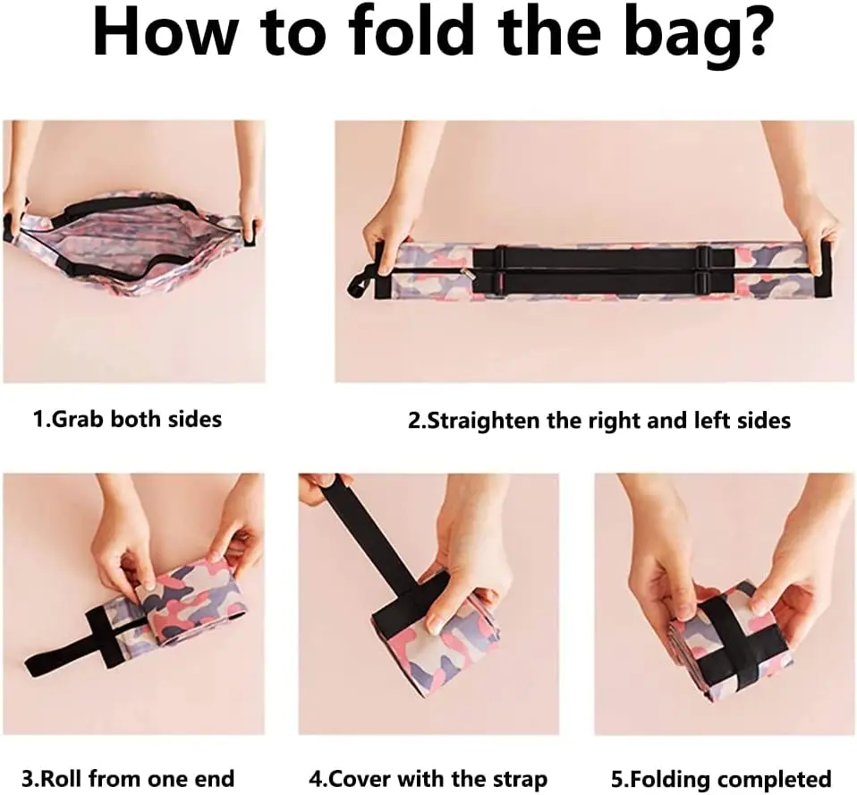 Reusable Shopping Bags, Foldable Grocery Storage Tote, Waterproof Oxford Cloth Bag for Shop, Large Durable Heavy Duty