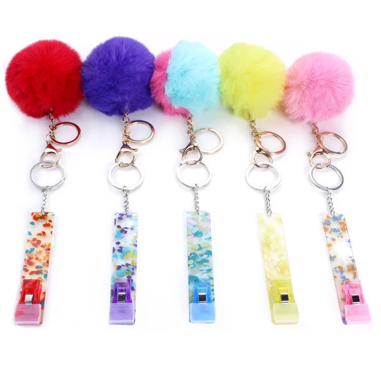 12pcs/set fashion self defense keychain set tools products self defense keychain for women Card Puller grabber for long nails