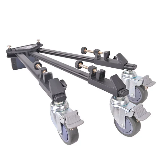 Professional Pro 3 Wheels Pulley Universal Folding Camera Tripod Dolly Base Stand WT600