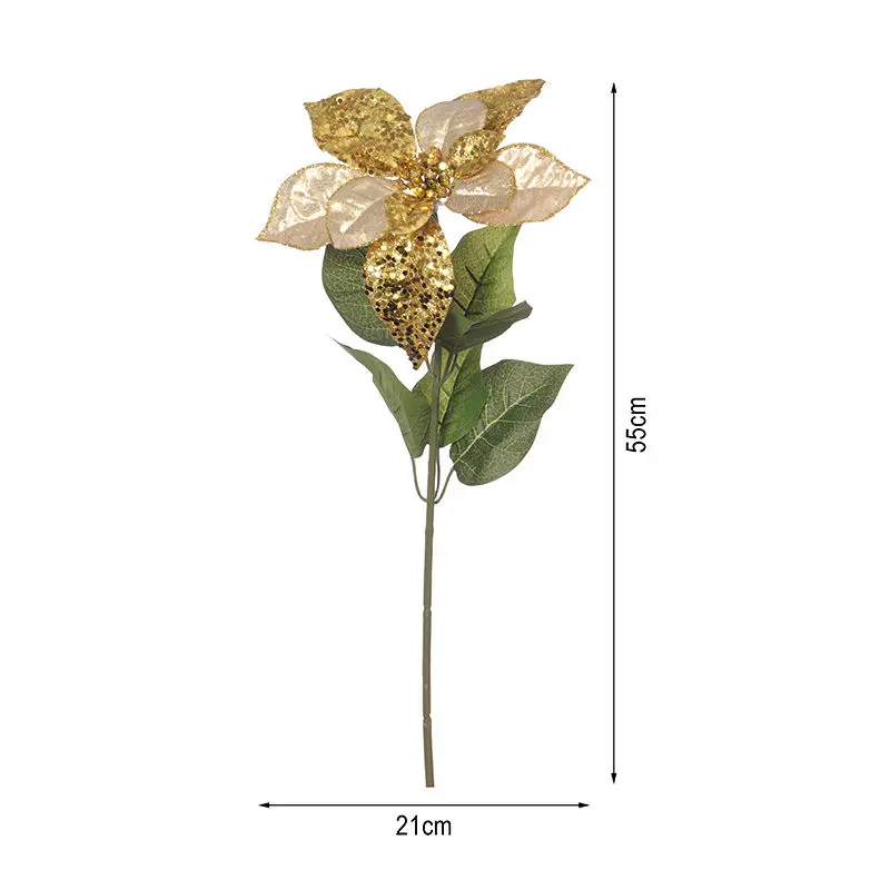 Oh Arts Manufacturer Best Selling Artificial Poinsettia Christmas Flower Suitable For Holiday Decoration