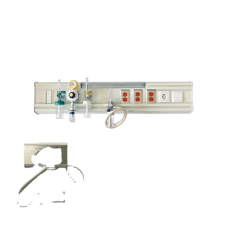 Surface Mounted Console Hospital Bed Head Medical Gas Terminal With Electronic Sockets Rail System Bed Head Unit