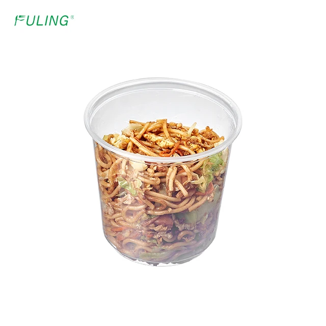 FULING Deli Food Storage Containers with Lids 32oz, 16oz, 8oz Airtight Freezer Microwave Disposable Plastic Soup Container