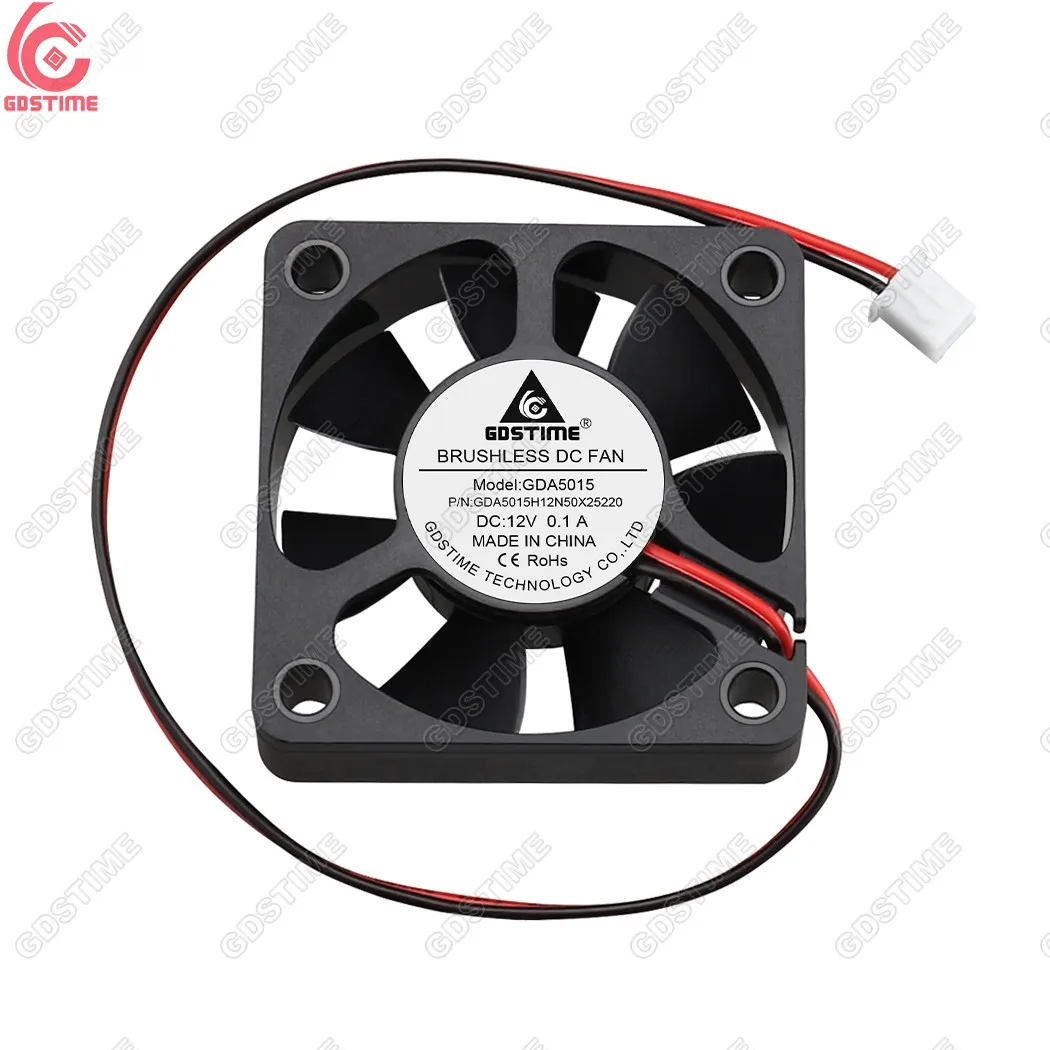 Gdstime GDA5015 50x50x15mm Sleeve Bearing 50mm 5cm dc 12V brushless exhaust rechargeable fans Axial Cooler Air Cooling Fan