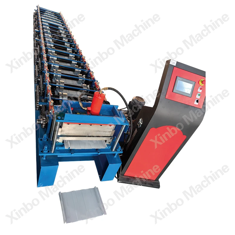Xinbo Automatic Color Steel Portable Self Lock standing seam roof panel standing beam metal roof roll forming machine