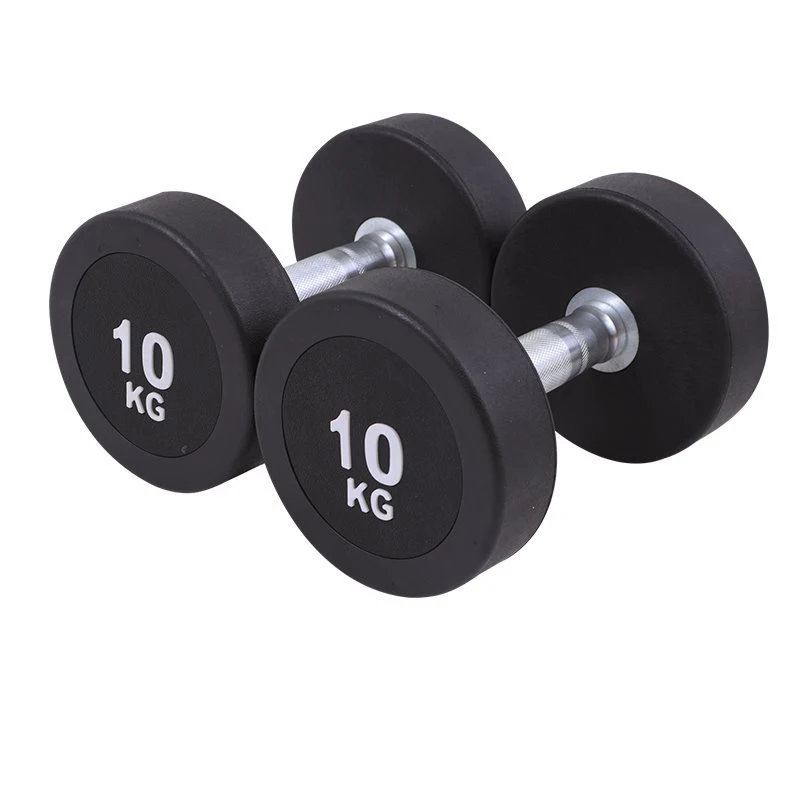Custom Logo Gym Fitness Black Round Rubber Coated Dumbbell 20 Pound 90lb Adjustable 20 Kg Chrome Dumbbell Set 12kg 25kg