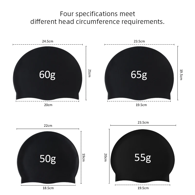 E-Commerce New Fashion Swim Cap Custom Accepted Wholesale Price Waterproof Environmental High Elasticity Silicone Swimming Caps