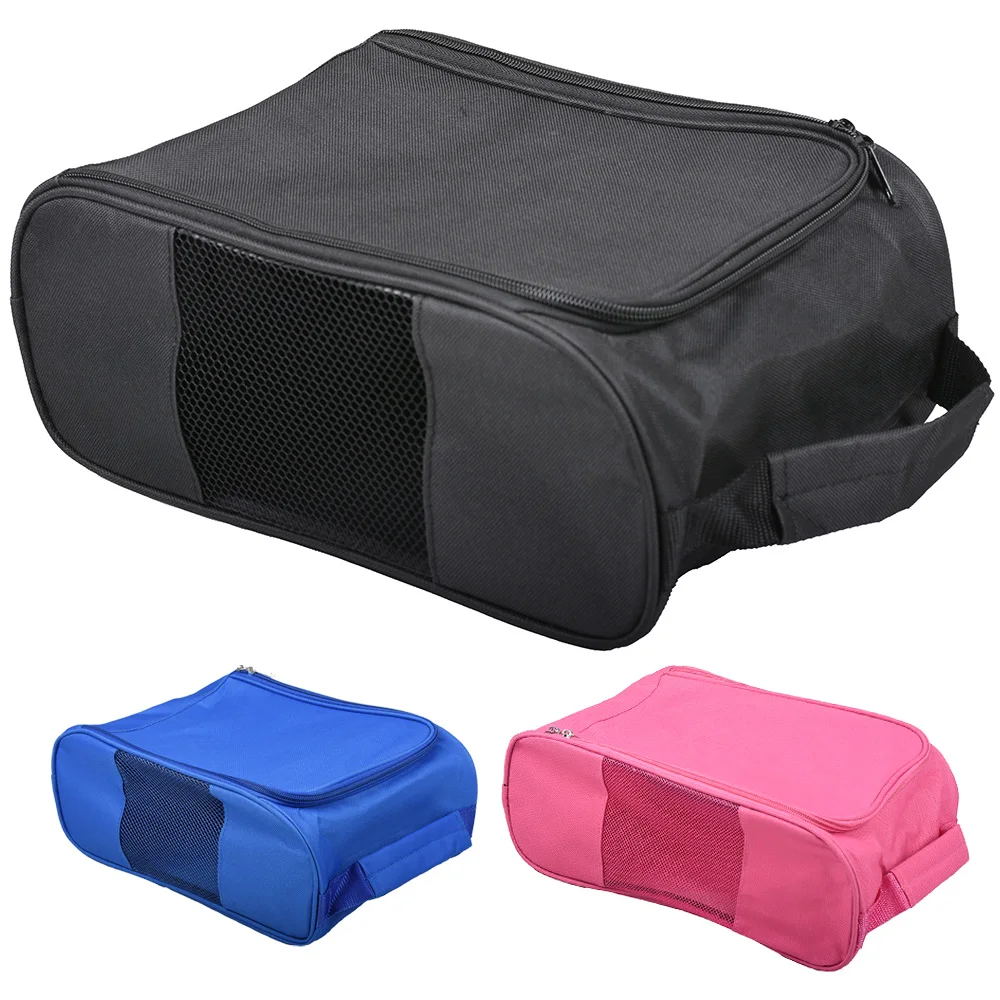 Custom Logo Multi-color Unisex Nylon Golf Shoe Bag Golf Travel Shoe Bag Breathable Mesh Portable Sports Shoes Storage Bag