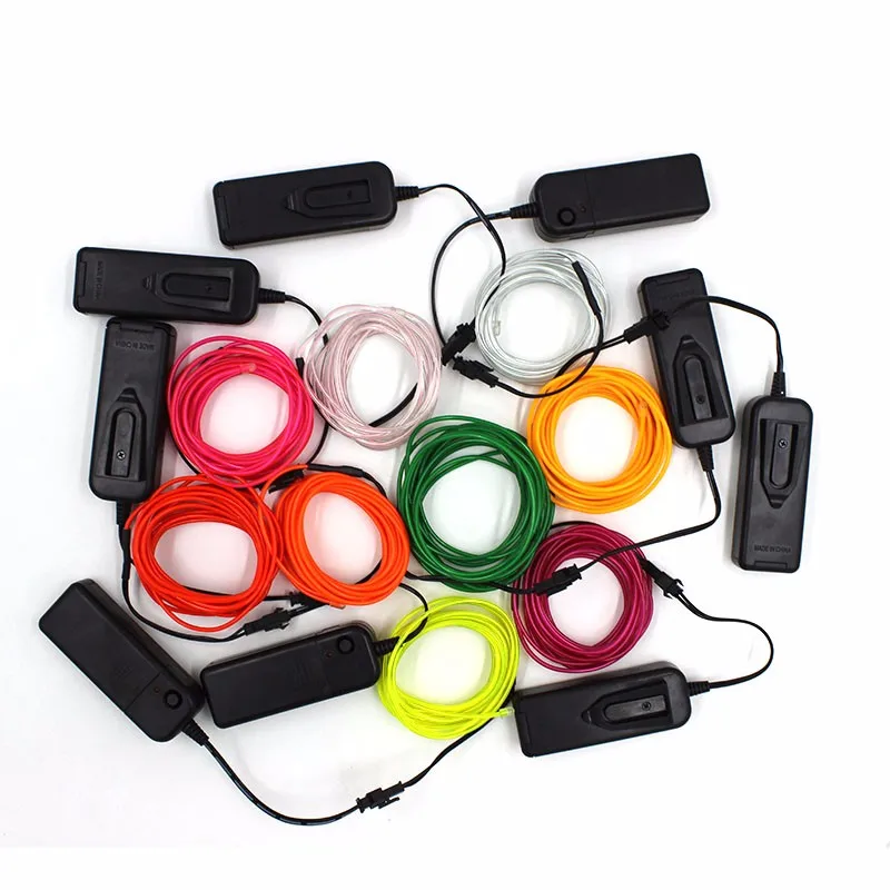 Multi-Color USB 5M Flexible LED Car Neon Decorative Light Halloween Holiday Bright Glowing EL Wire