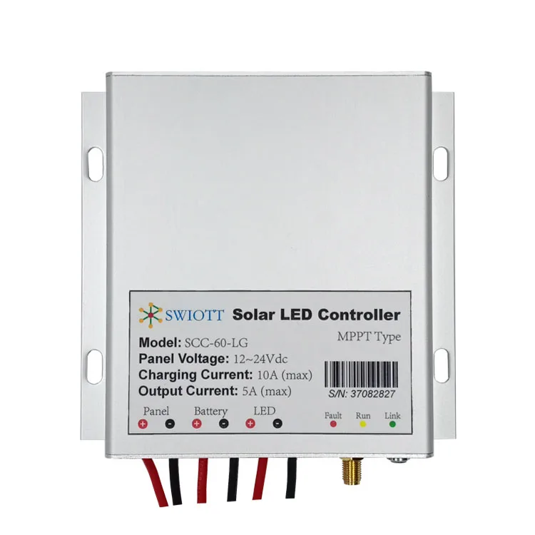 SCC060LG Remote control smart management 10A/20A 12V/24V  LoRaWan MPPT street light solar controller LED driver