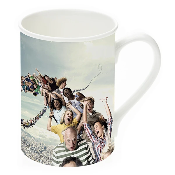 Sublimation blank 10oz  customized printing Ceramic Mug with Curled Rim