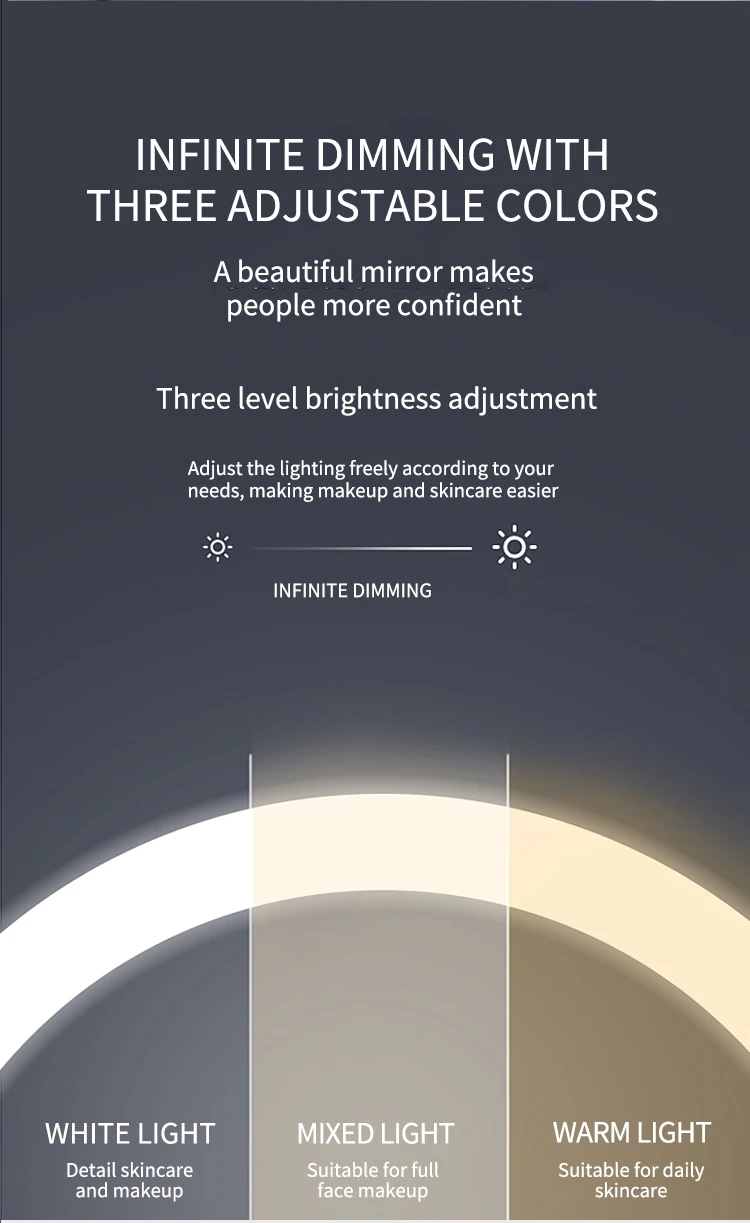 LED High Class Smart Design Illuminated Bathroom Usage Graphic Design Solution Modern Round Led Mirror With Frame