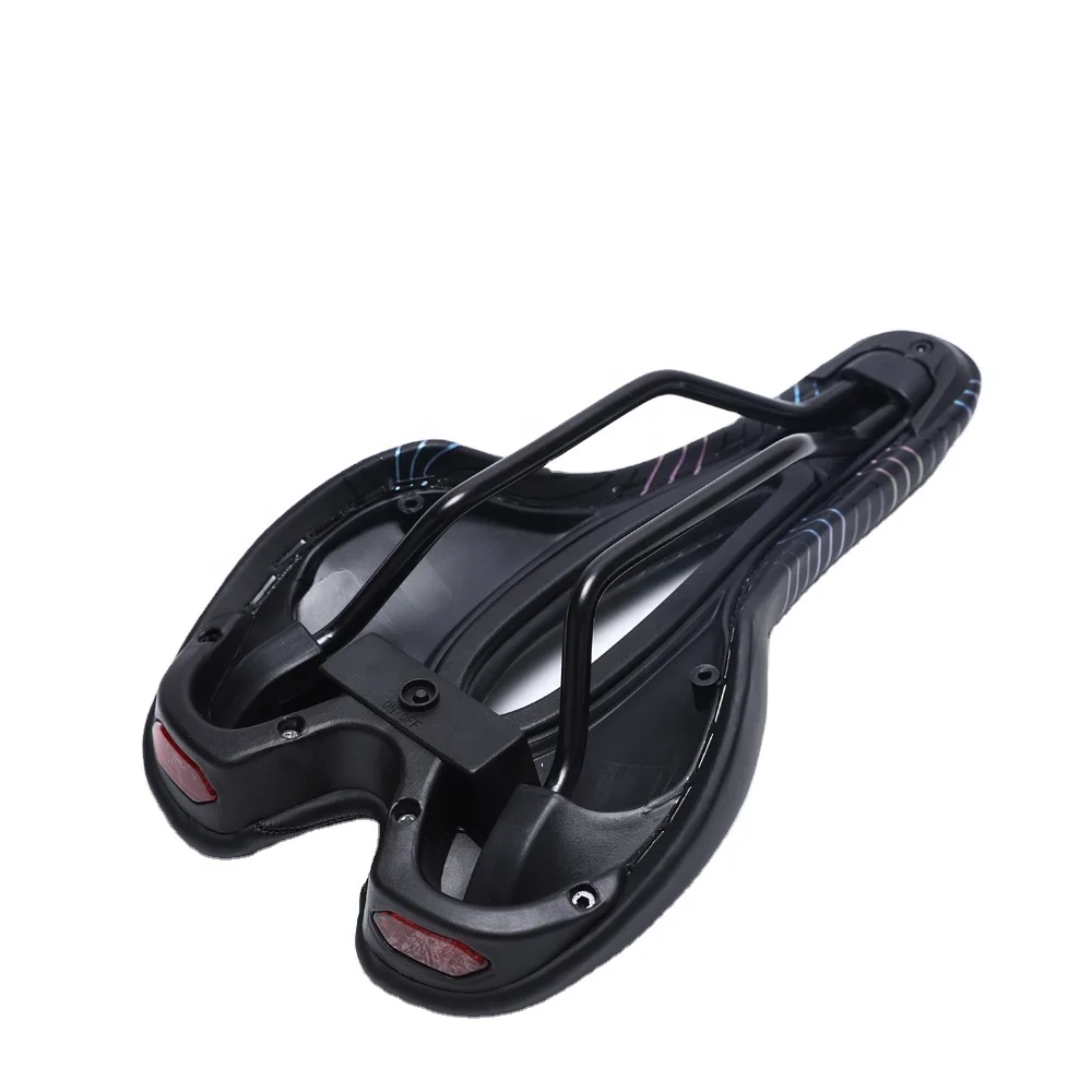 New Design MTB Road Bicycle Seat Hollow Breathable Bicycle Saddle with Rechargeable Warning Tail Light Bike Parts