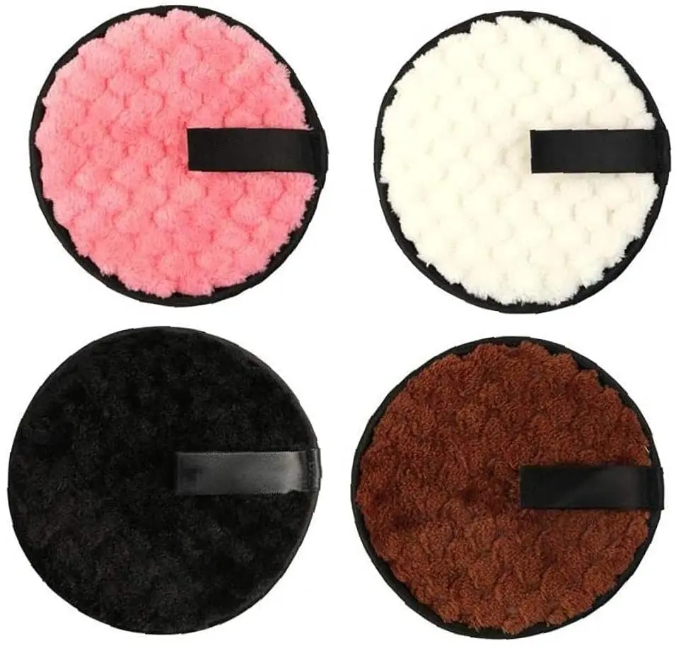 Hot selling in Amazon 2 or 3 layer Gentle Exfoliation Round double Microfiber Reusable Makeup Remover Pads