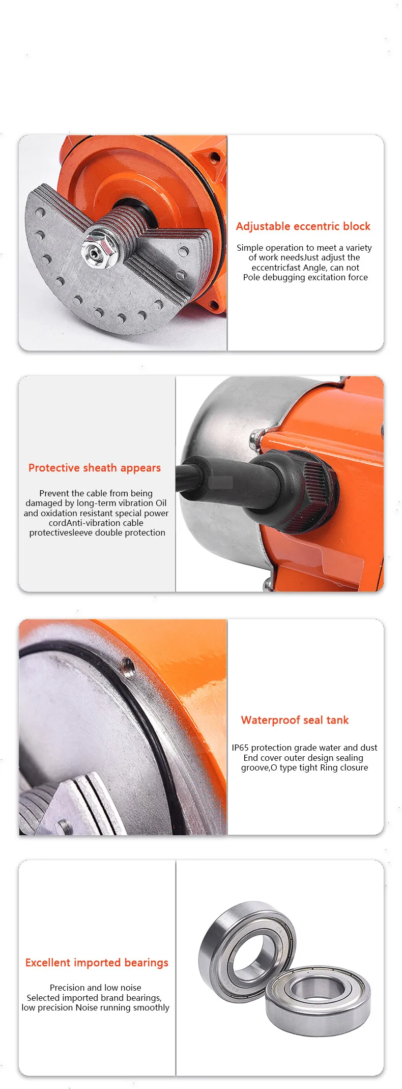 Asynchronous  Ac Electric Small Vibration Motor 220/110/380V